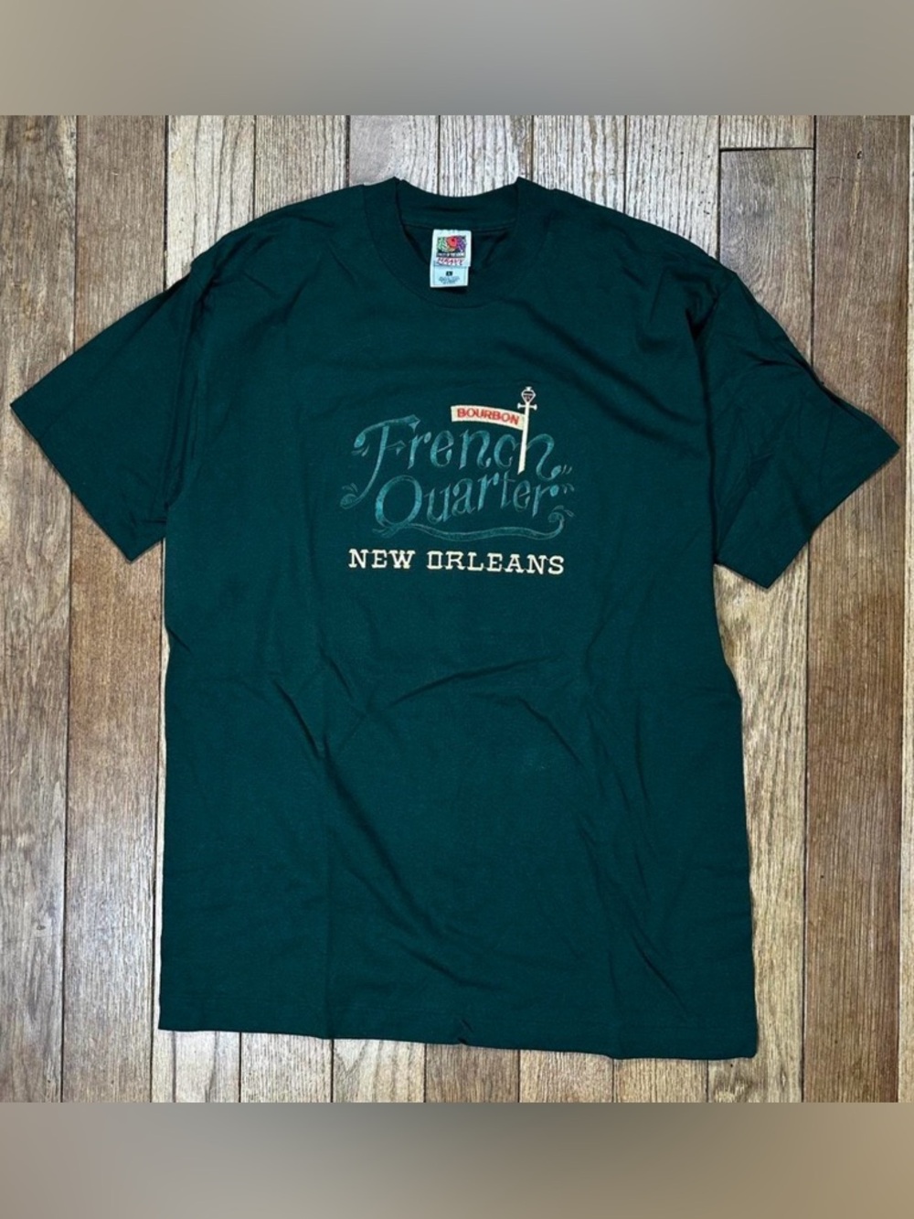 Vintage Embroidered New Orleans Bourbon Street French Quarter Graphic Tee
